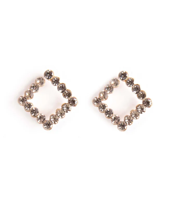 Best hoop earrings with matte finish for a sophisticated, understated design-16 Brilliants In A Rhombus Earrings