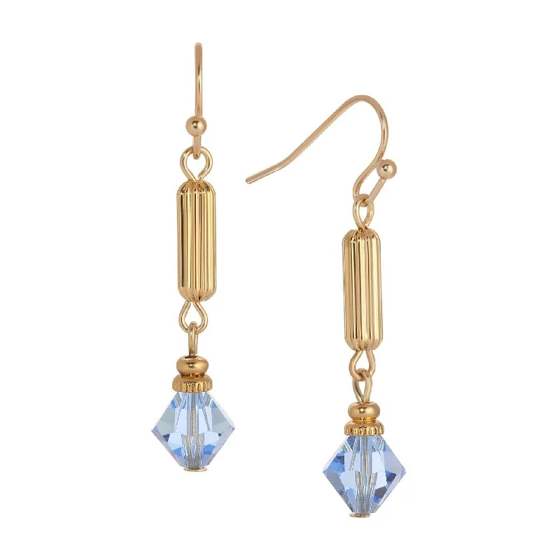 Best hoop earrings with sparkling cubic zirconia for a brilliant, budget-friendly effect-1928 Jewelry Gold Bead Crystal Lantern Dangling Earrings