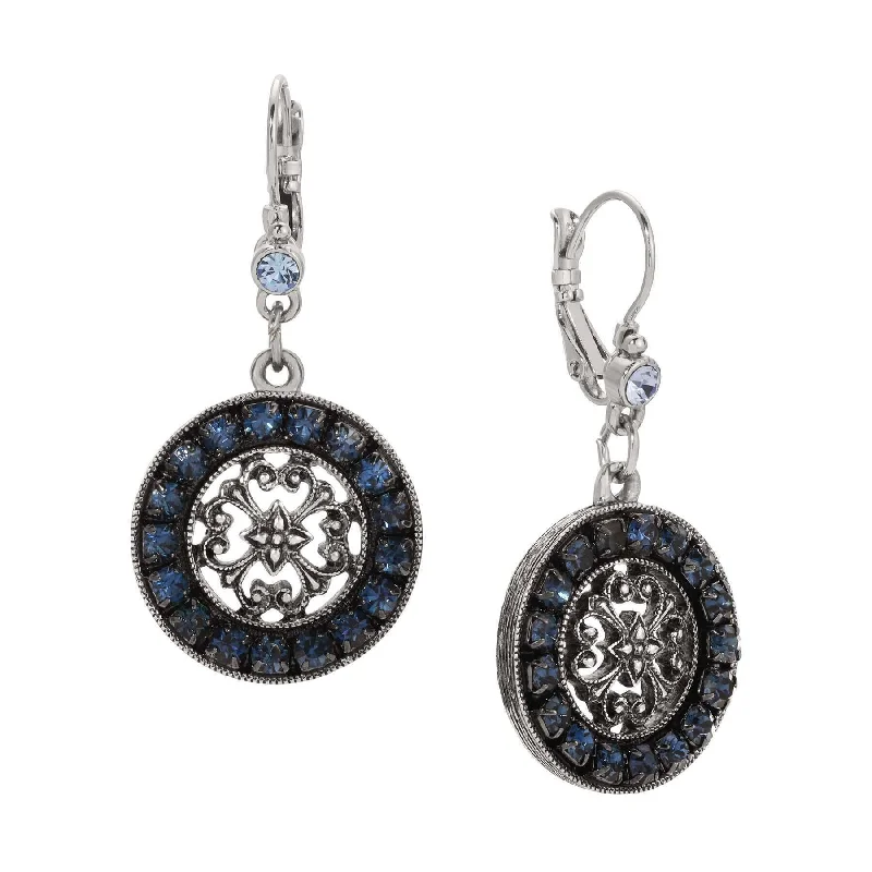 Medium hoop earrings for an everyday look with the perfect balance of style-1928 Jewelry Hanauma Filigree Crystal Dangle Earrings