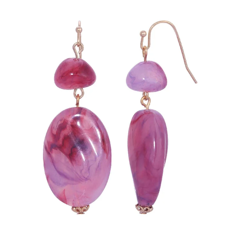 Hoop earrings with multi-tone finishes for a colorful and layered effect-1928 Jewelry Irregular Milk Amethyst Beaded Dangling Earrings