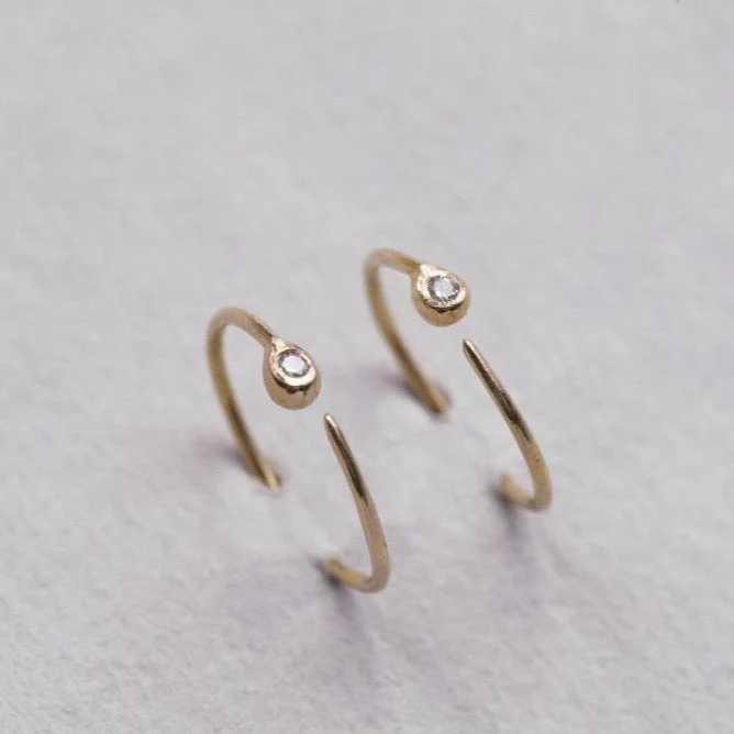 Hoop earrings with gold accents for a warm, elegant statement piece-22ct Gold and Diamond Blob Hoops