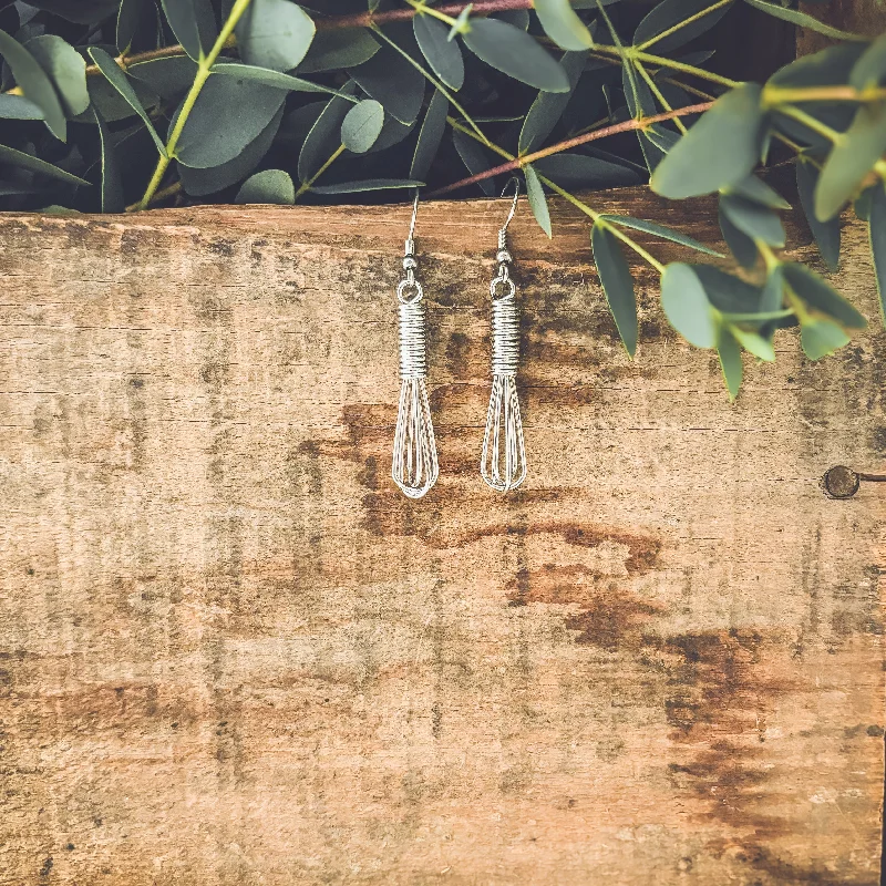 Best hoop earrings with matching bracelets for a coordinated jewelry set-Adorable Baking Whisk Earrings