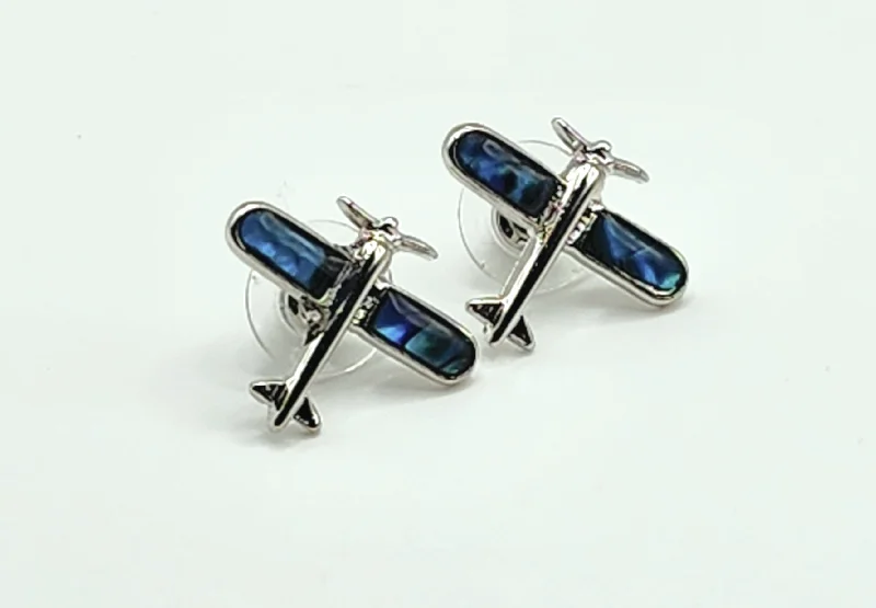 Hoop earrings with satin finishes for a smooth and elegant appearance-Airplane Paua Shell Post Earrings