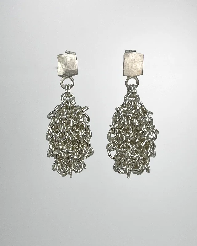 Hoop earrings with snake print designs for an edgy, wild appearance-Alison Evans Silver Pod Earrings