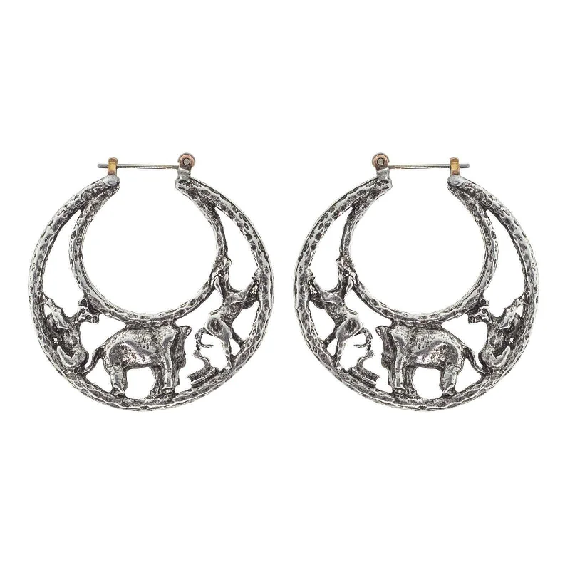 Stylish hoop earrings with diamond accents for an elegant and sparkling effect-Antiquities Couture Scythian Hoop Earrings