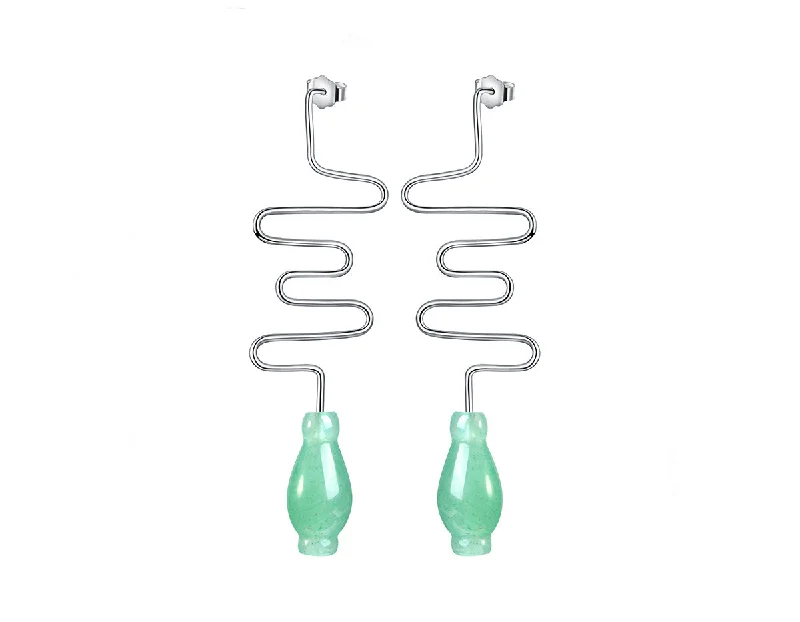 Best hoop earrings with gemstone accents for a colorful and elegant appearance-Aventurine Vase Earring