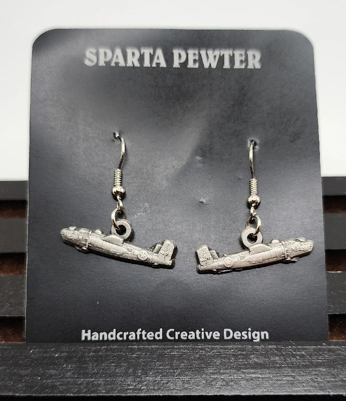 Best hoop earrings with asymmetrical designs for a fashion-forward, avant-garde look-B-25 Mitchell "Georgie's Gal" Pewter Earrings