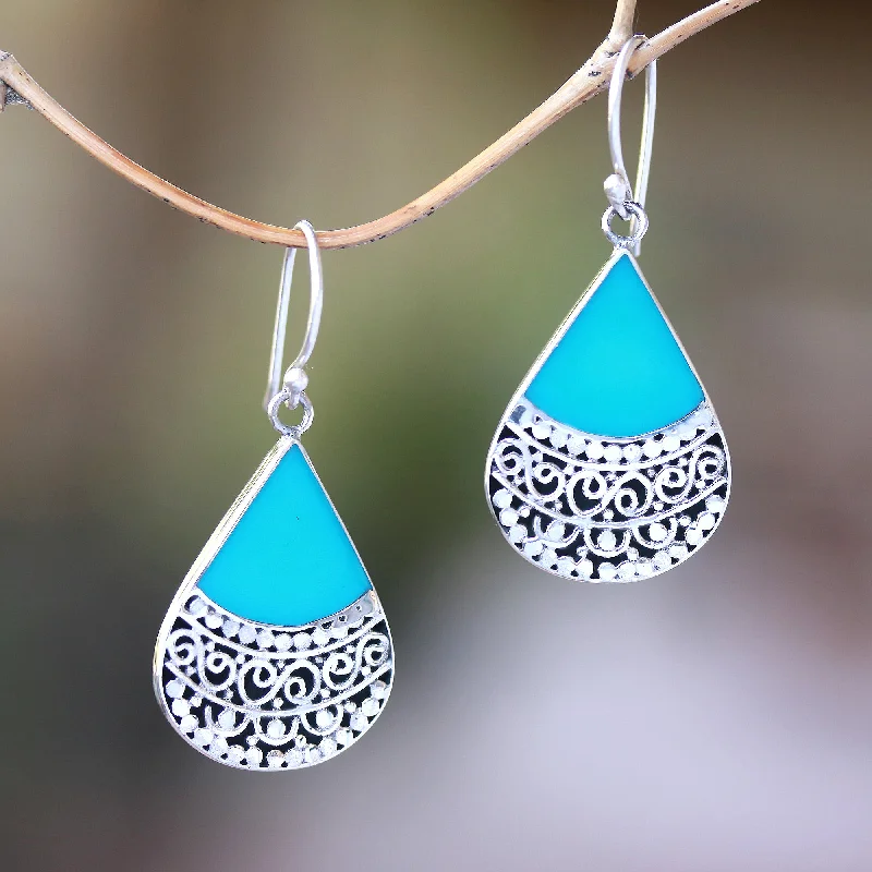 Best hoop earrings with cubic zirconia for a budget-friendly, dazzling look-Bali Tears Teardrop Sterling Silver and Resin Dangle Earrings from Bali