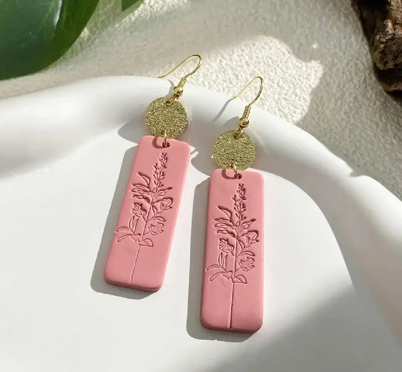 Best hoop earrings with custom designs for a personalized, unique accessory-Beautiful Pink and Gold Floral Earrings