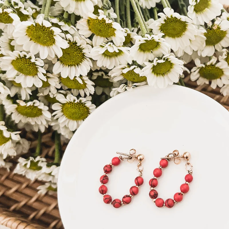 Best hoop earrings with butterfly motifs for a playful and whimsical appearance-Beautiful Red Huggie Hoops