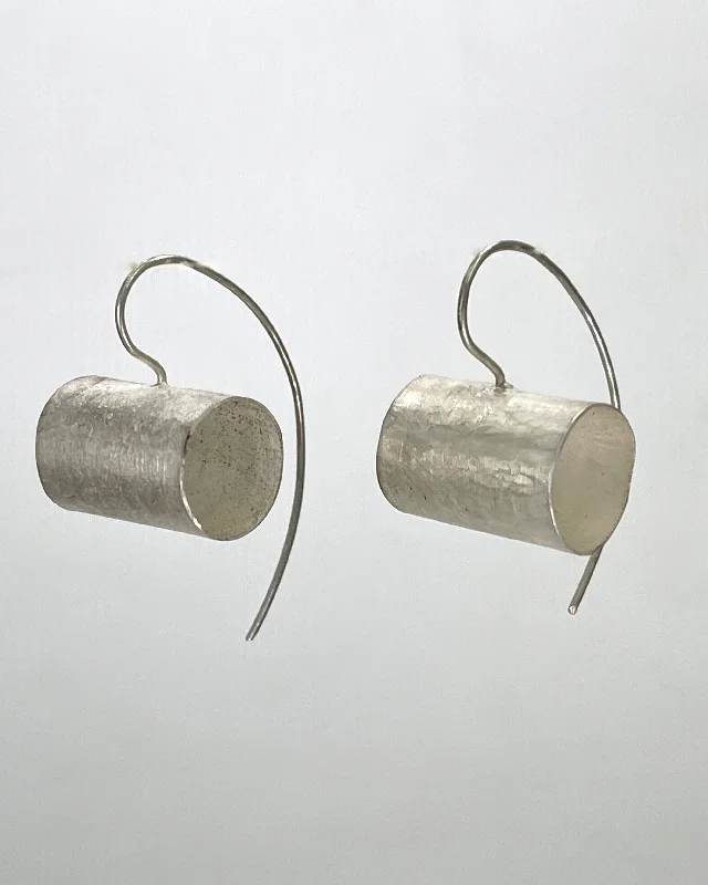 Best hoop earrings with textured silver for a rustic and organic finish-Biba Schutz Tube Earrings