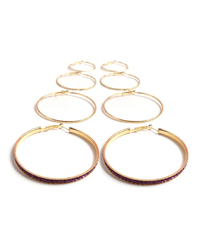 Hoop earrings with pearl accents for a chic and classic style-Bright Colors Hoop Set