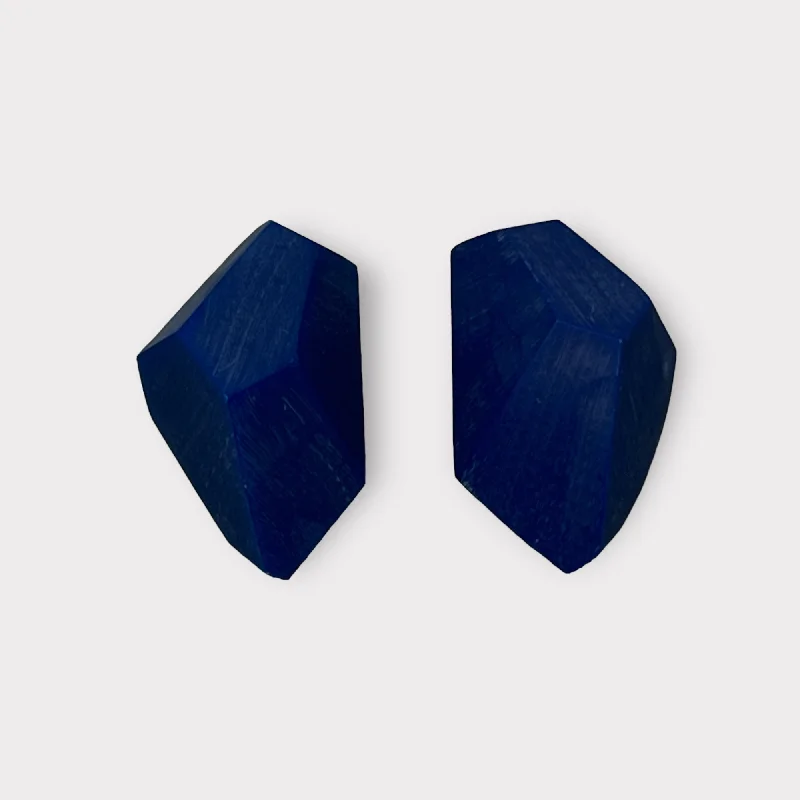 Classic hoop earrings with a thin profile for a sleek and subtle style-Brutalist Blue Porte Bleue Earrings