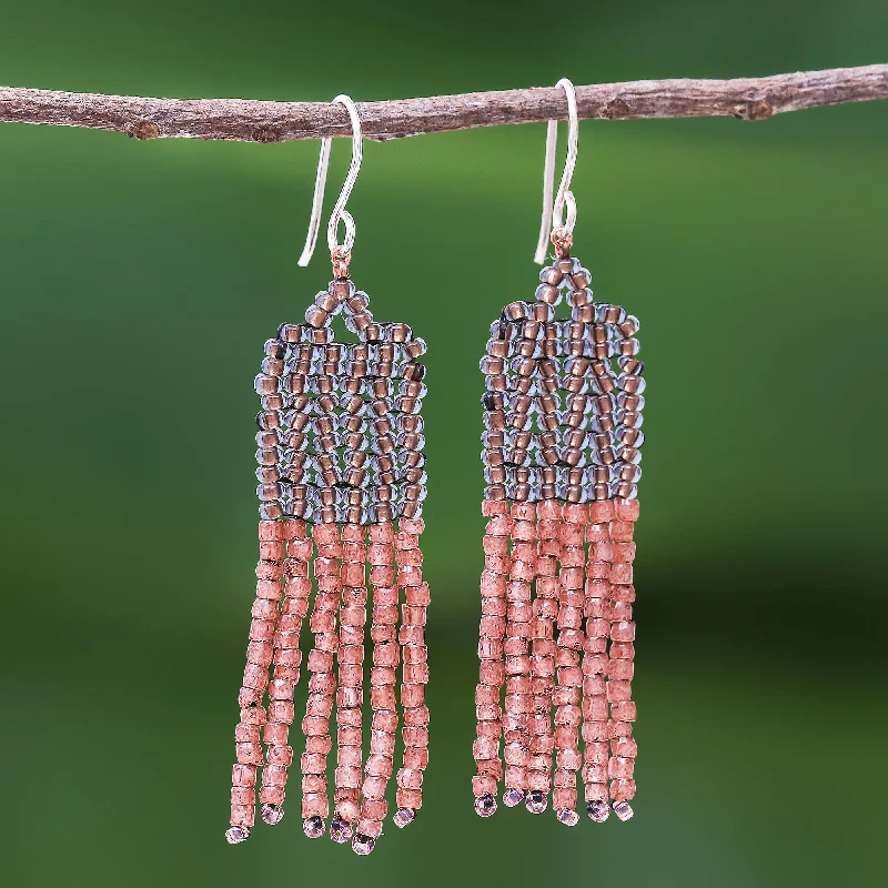 Best hoop earrings with twisted rope designs for a nautical-inspired style-Chao Phraya Tassels Bohemian Beaded Tassel Dangle Earrings from Thailand