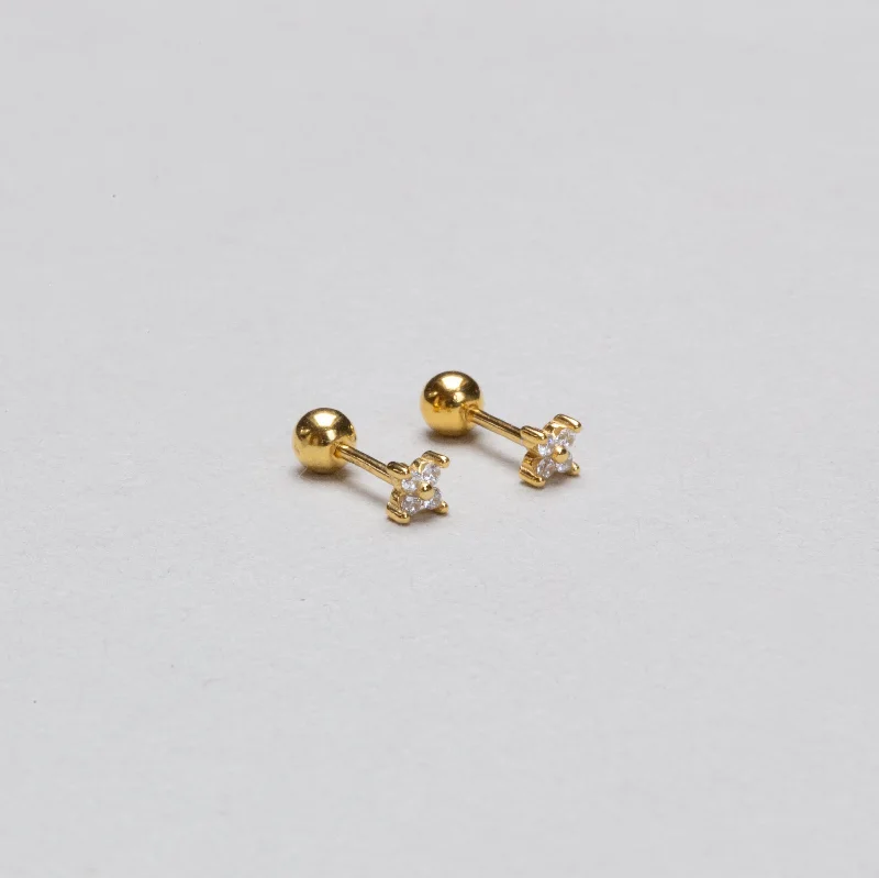 Small hoop earrings for a delicate and understated everyday wear-Gold-plated Flower Stud Cartilage Earring