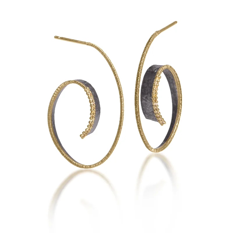 Stylish hoop earrings with diamond accents for an elegant and sparkling effect-Cyclone E1-AU