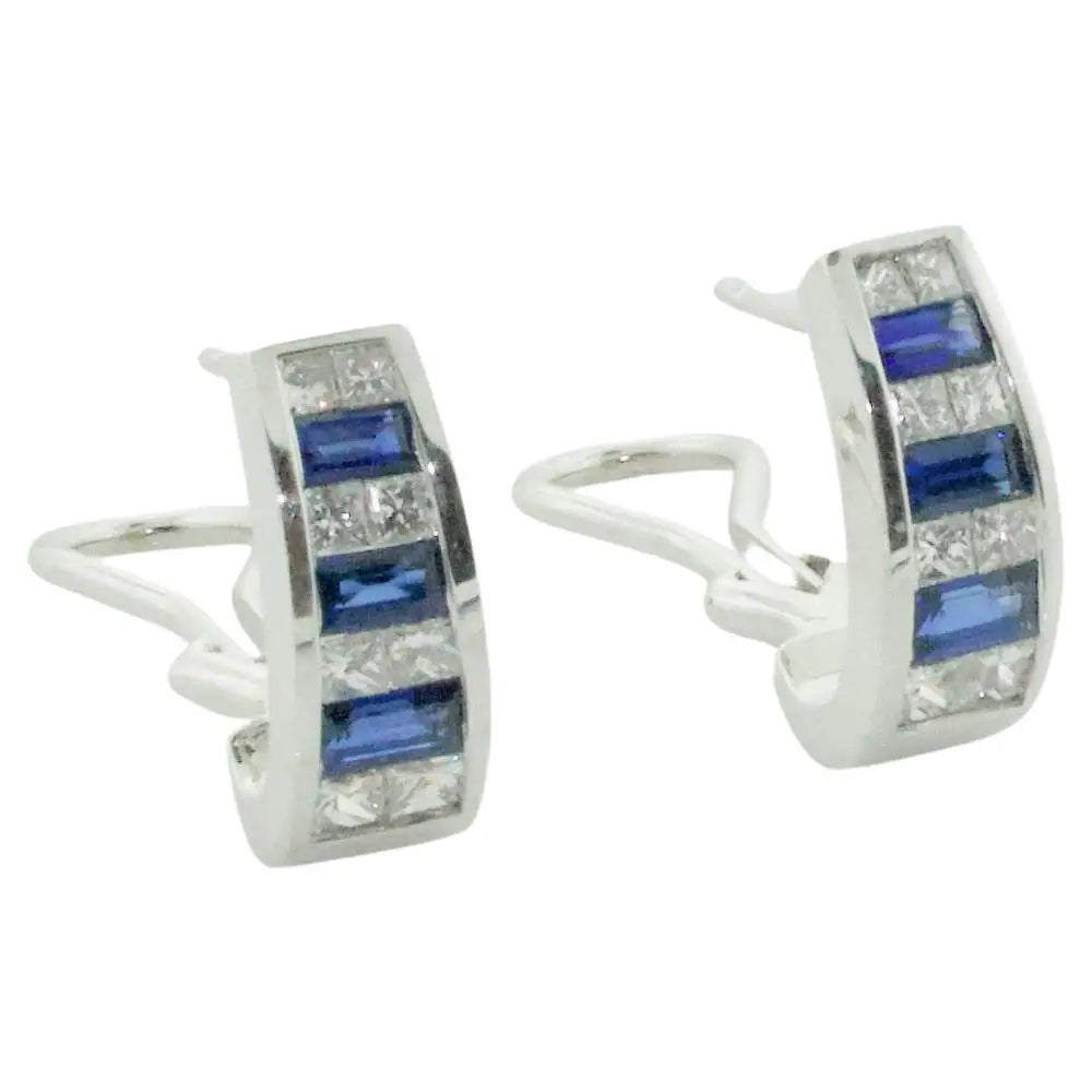 Best hoop earrings with satin ribbons for a soft, feminine appearance-Delightful Sapphire and Diamond Earrings by "DeHago"