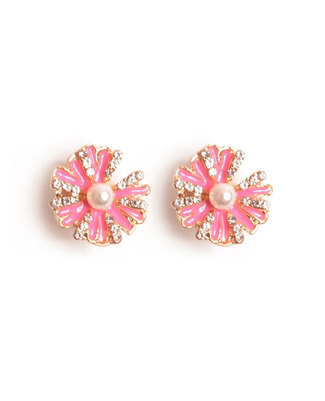 Hoop earrings with textured finishes for a vintage and classic style-Enjoy Flower Earring