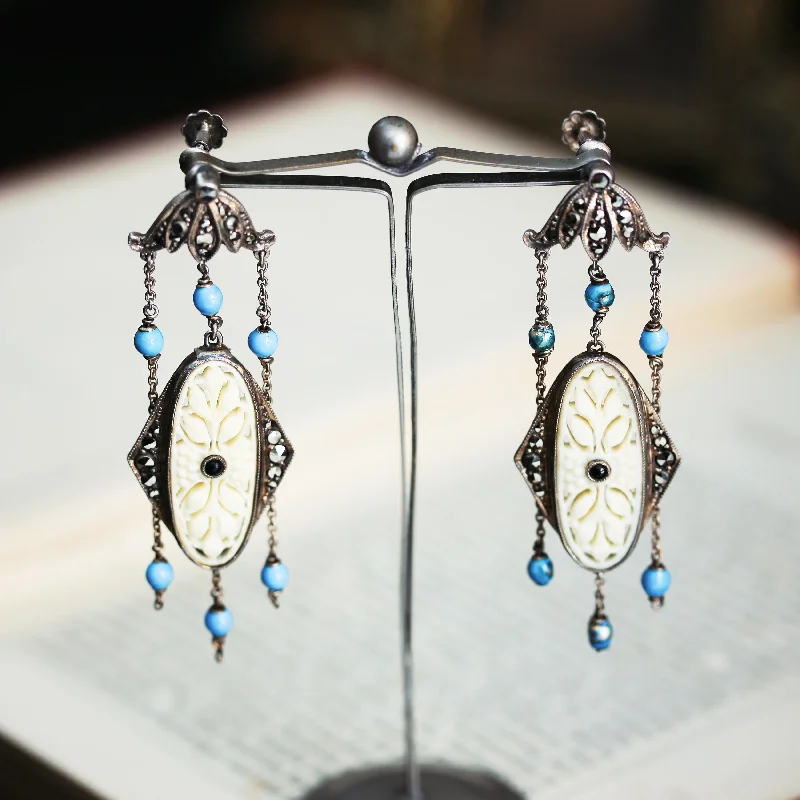 Best hoop earrings with lever-back closures for secure and easy wear-Fabulous! Exotic Vintage Oriental Style Earrings