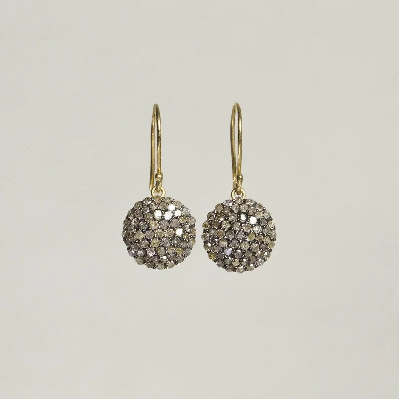 Lightweight hoop earrings for comfortable and all-day wear-Diamond Disc Earrings