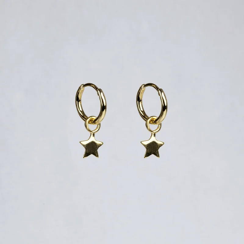 Hoop earrings with polished silver finish for a shiny, modern appeal-felt's Charmed Hoop Earrings - Stars