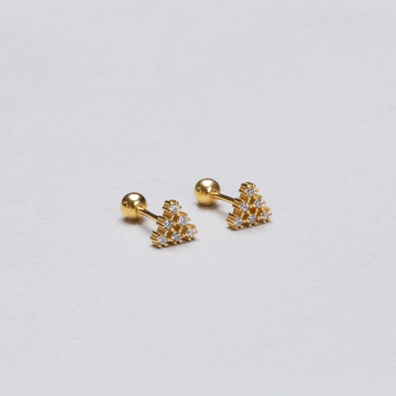 Hoop earrings with removable pendants for a versatile and customizable accessory-Gold-plated Triangle Stud Cartilage Earring