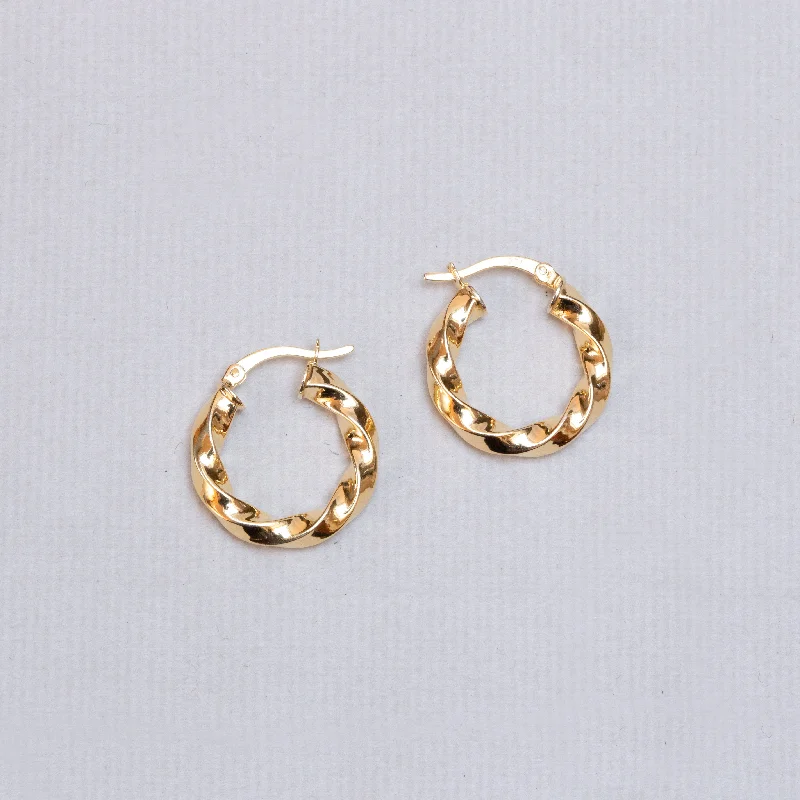 Hoop earrings with artistic filigree designs for an intricate, delicate finish-Twisted Chunky Hoop Earrings