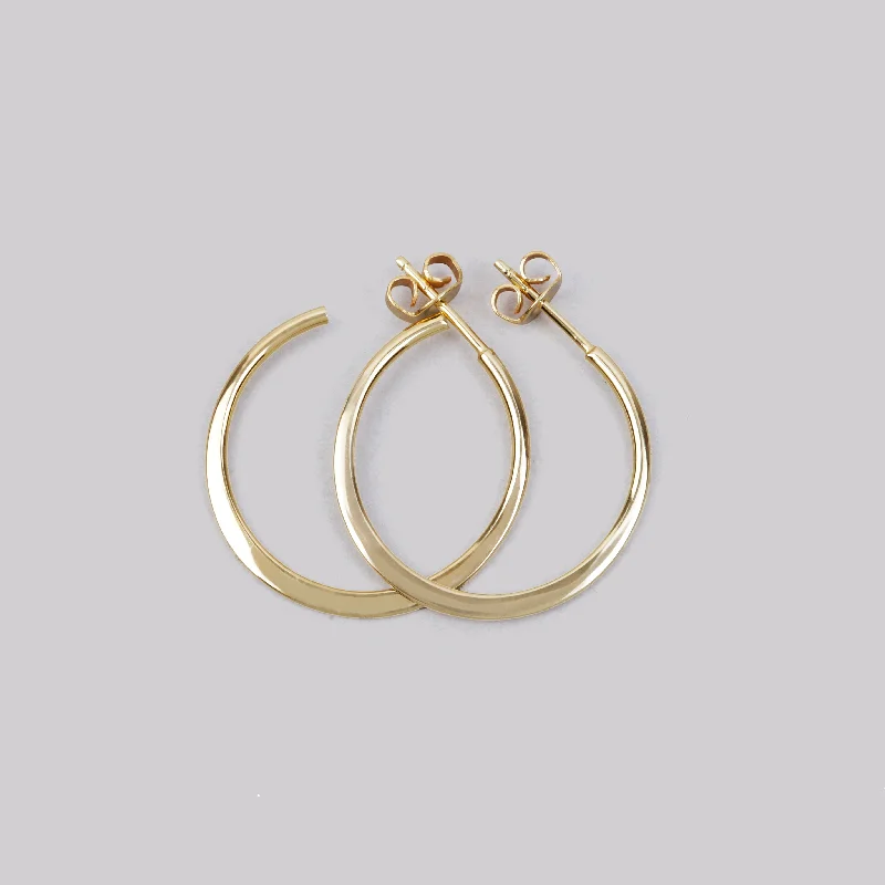 Best hoop earrings with gemstone accents for a colorful and elegant appearance-Wide Hoop Earrings Gold Plated Silver