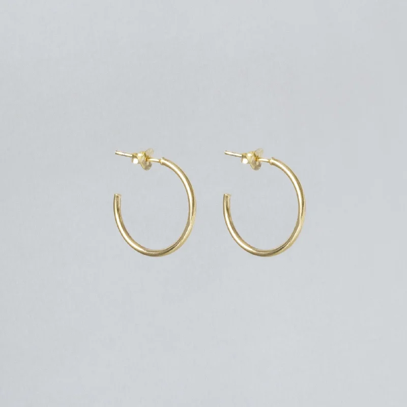 Hoop earrings with resin accents for a bold and colorful design-Gold Open Stud Hoop Earrings