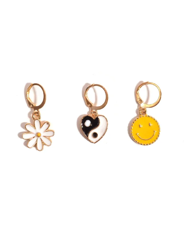 Best hoop earrings with gold for a luxurious and timeless look-Good Vibes Earring Set