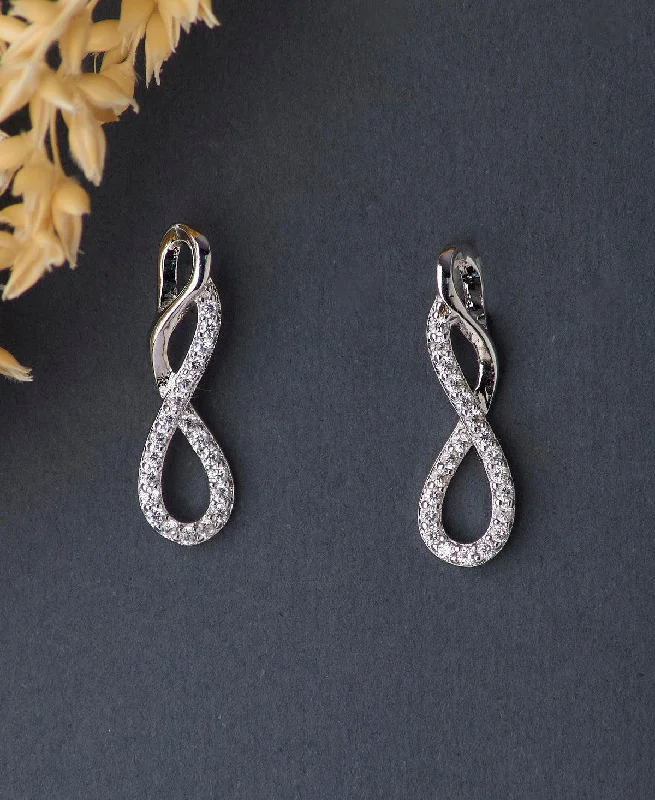 Stylish hoop earrings with diamond accents for an elegant and sparkling effect-Graceful Silver hanging Earring