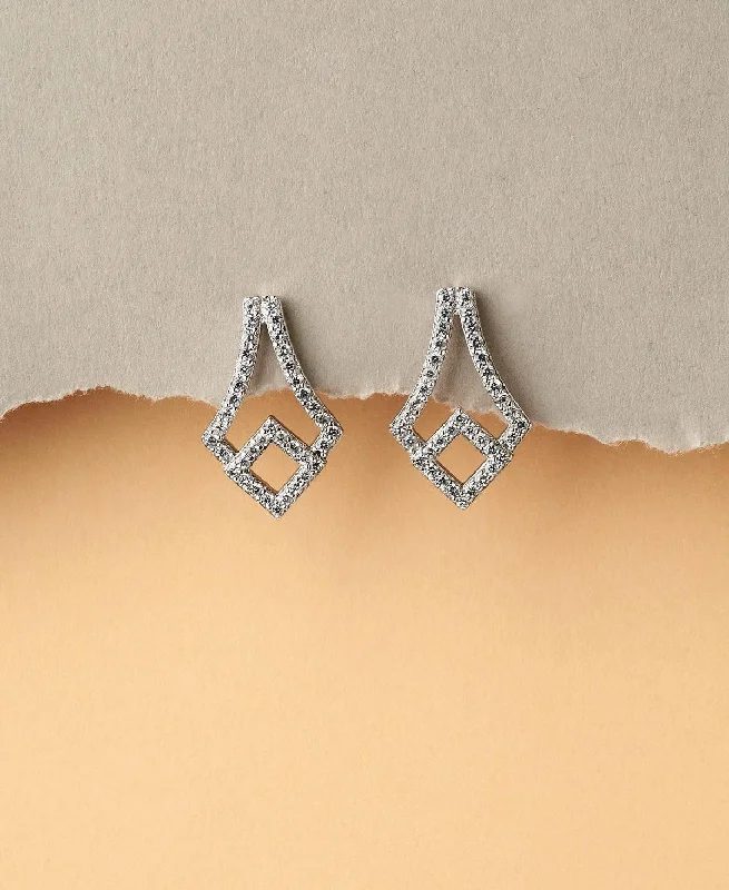 Hoop earrings with textured finishes for a vintage and classic style-Graceful Silver Stud Earring