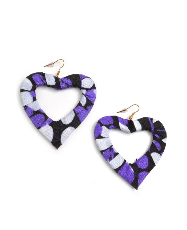 Best hoop earrings with snake-inspired designs for an edgy and fierce vibe-Heart Fabric Earrings