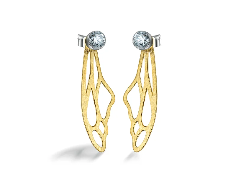 Hoop earrings with diamond-cut surfaces for added sparkle and shine-Hollow Butterfly Wings Earring