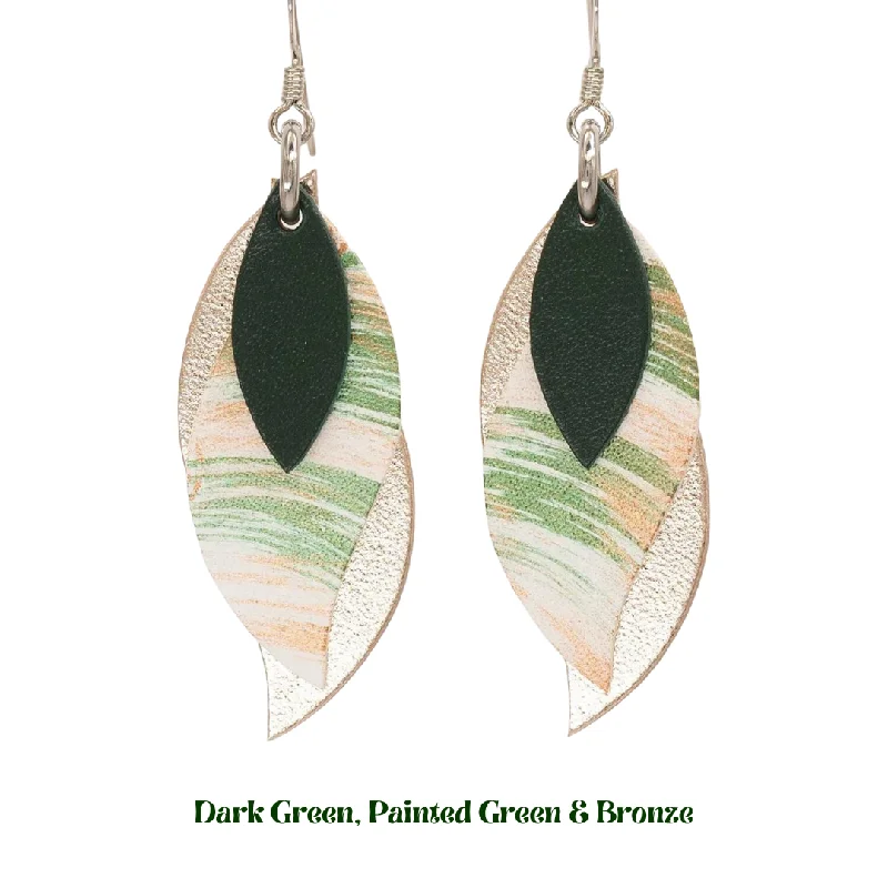 Dark Green, Hand Painted Green & Bronze, Rose Gold