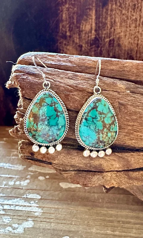 Best hoop earrings with custom designs for a personalized, unique accessory-LANDSCAPE NAVAJO TURQUOISE Sterling Silver Earrings