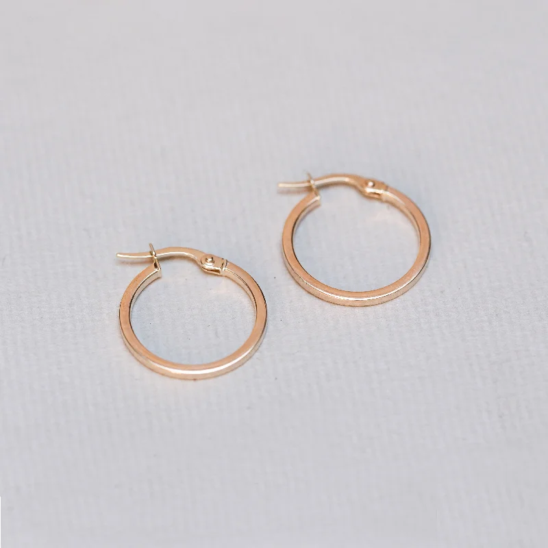 Best hoop earrings with baroque pearls for a luxurious and elegant vibe-Large Gold Square Edged Hoops