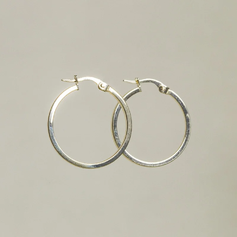 Hoop earrings with circle designs for a classic and timeless shape-Large Gold Square Edged Hoops