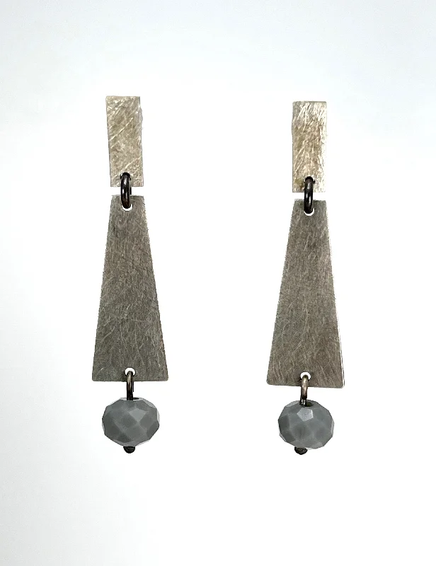 Hoop earrings with textured gold for a refined and sophisticated aesthetic-Lorelei Hamm Grey Agate Post Earrings