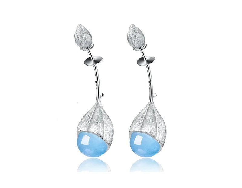 Medium hoop earrings for an everyday look with the perfect balance of style-Lotus Bud Earring