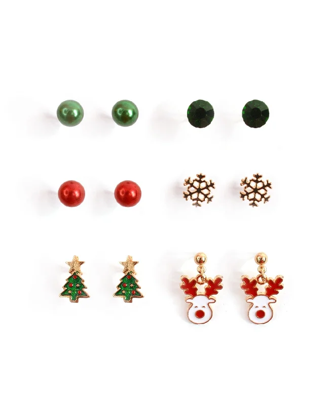 Hoop earrings with floral motifs for a feminine and nature-inspired look-Magic Christmas Earring Set