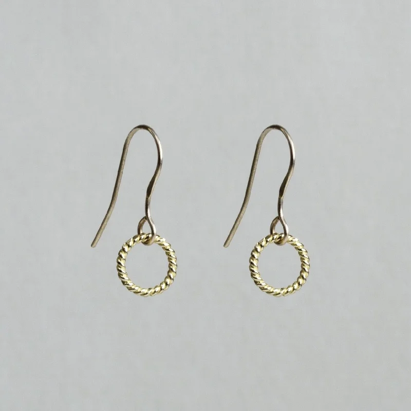 Best hoop earrings with floral designs for a feminine and delicate look-Mini Twist Gold Ring Earrings