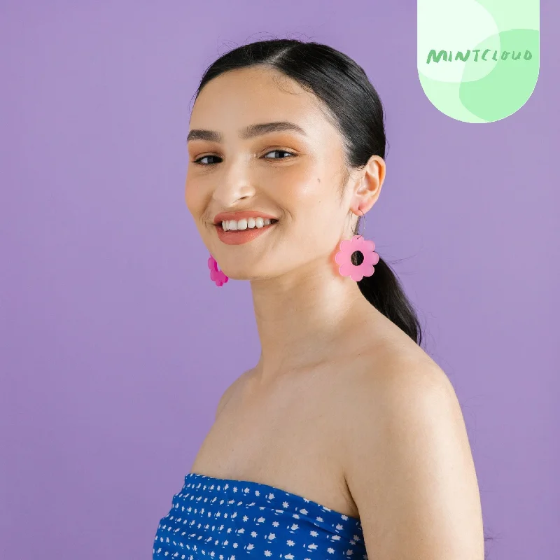 Hoop earrings with oversized pearl accents for a statement-making look-Mintcloud Dangle - Coloured Daisy