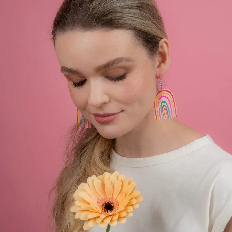 Hoop earrings with heart-shaped frames for a romantic and feminine look-Mintcloud Dangle - Rainbow Various Designs