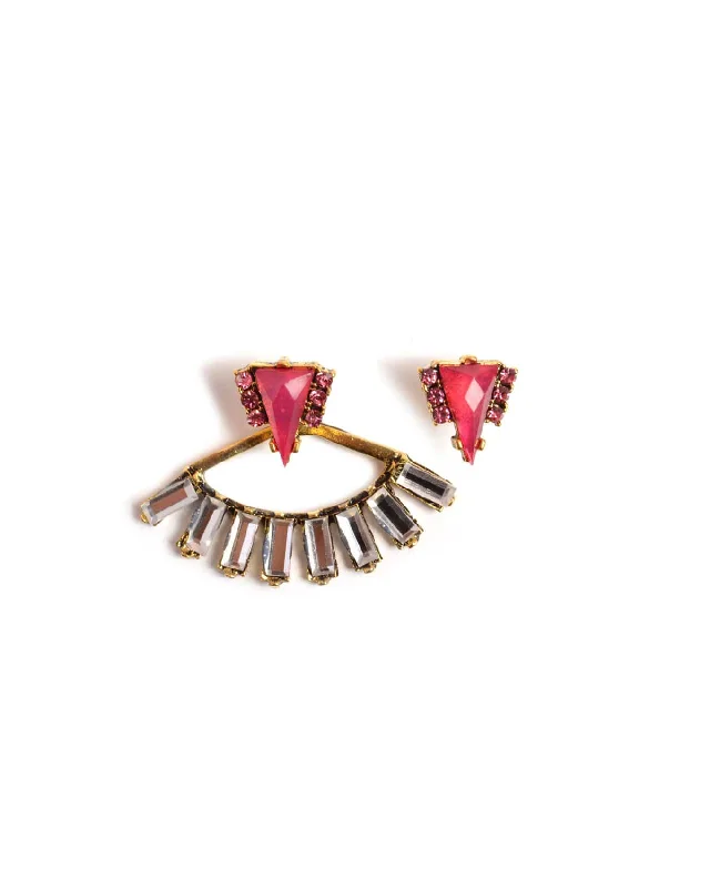 Best hoop earrings with enamel details for a colorful and modern look-Mismatched Triangle Earrings