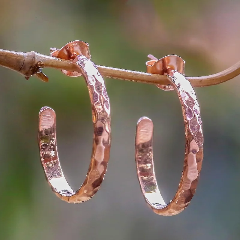 Best hoop earrings with braided leather for a rustic, stylish finish-Mosaic in Rose 18k Rose Gold Plated Sterling Silver Half Hoop Earrings