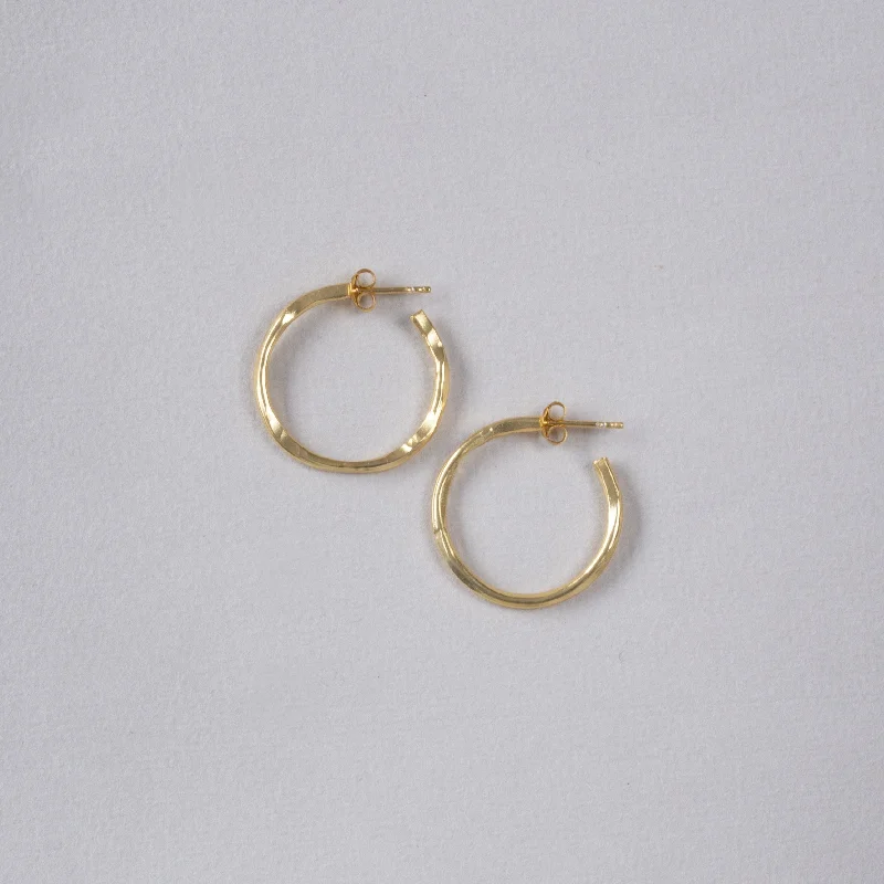 Best hoop earrings with custom designs for a personalized, unique accessory-Organic Gold Plated Silver  Hoop Earrings