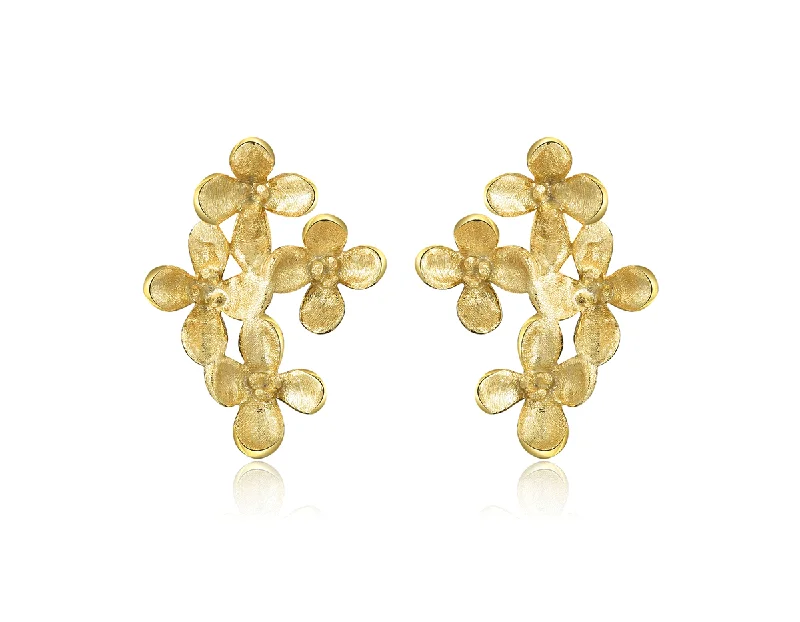 Hoop earrings with hearts for a sweet and romantic gesture-Osmanthus Flowers Earring