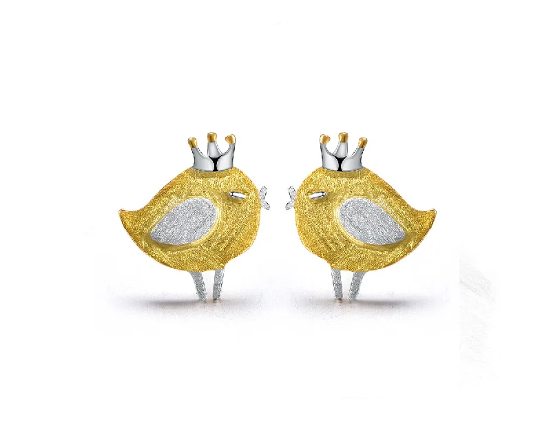 Hoop earrings with rhinestone-studded rims for a glamorous touch-Princess Bird Stud Earring