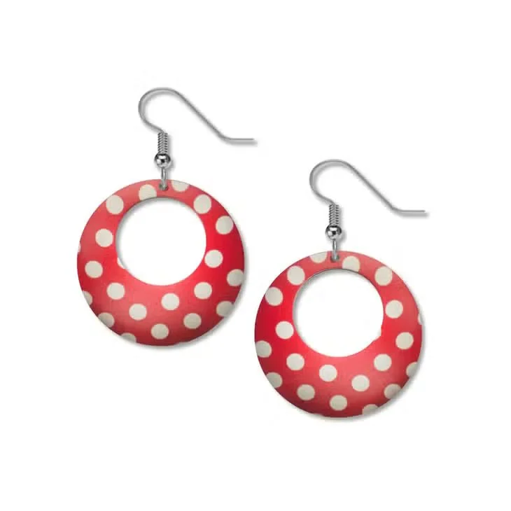 Best hoop earrings with marbled designs for a trendy and artistic effect-Rosie the Riveter Polka Dot Hoop Earrings